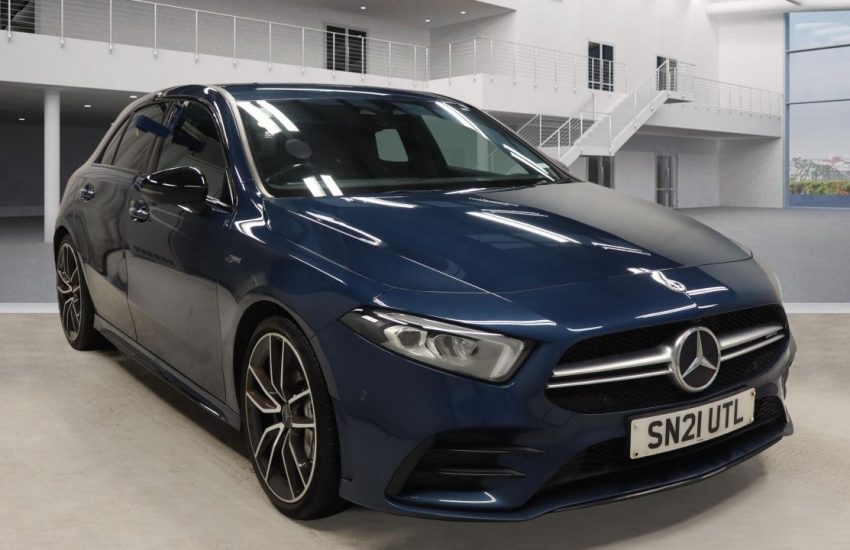 Used 2021 BLUE MERCEDES-BENZ A-CLASS for sale in Manchester