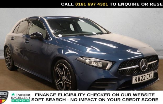 Used 2022 BLUE MERCEDES-BENZ A-CLASS for sale in Manchester
